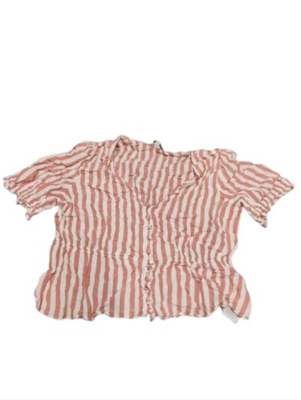 Madewell Courtyard Ruffle-Hem Stripe Women's Top Sz S